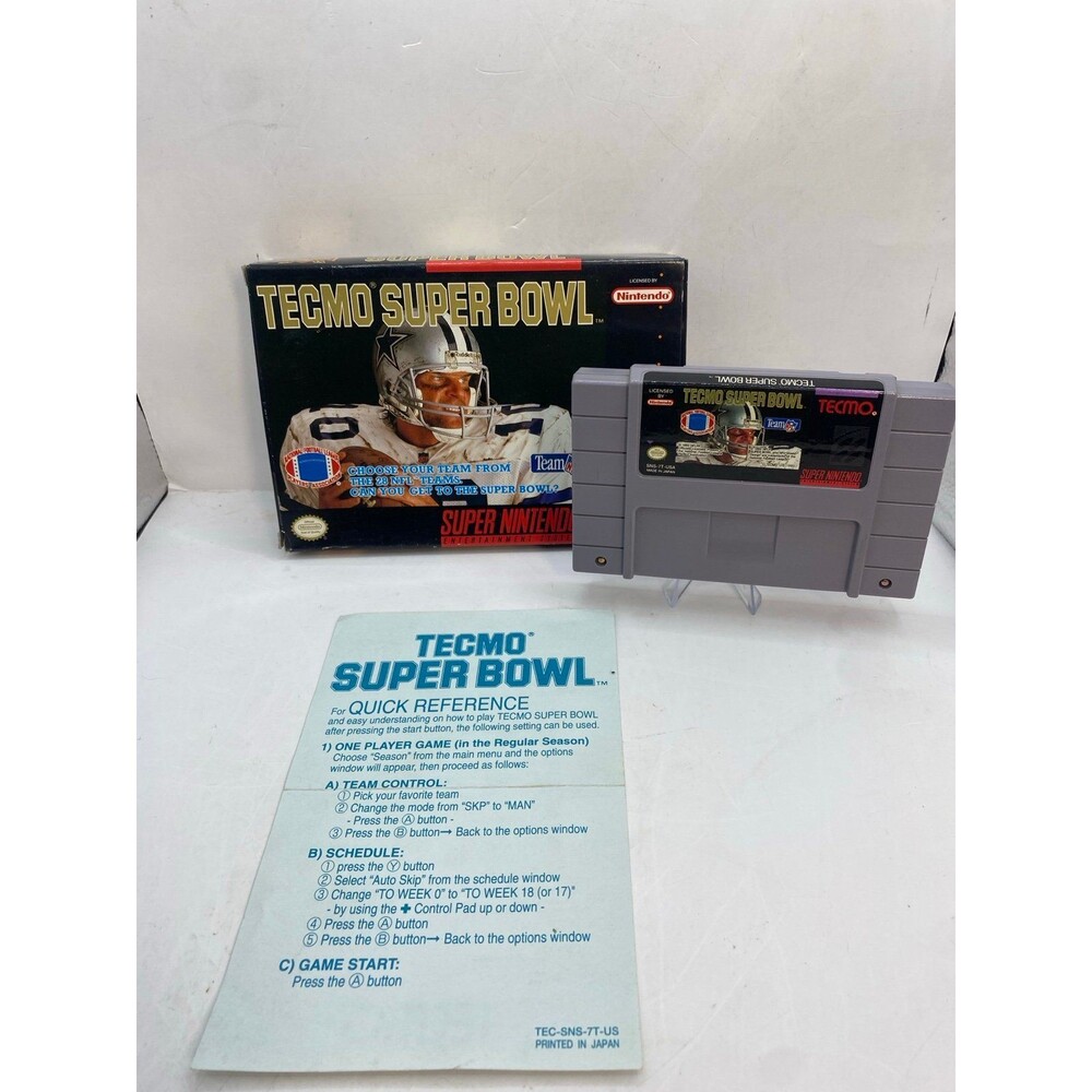 Tecmo Super Bowl SNES Super Nintendo W/ insert card NFL football in Box